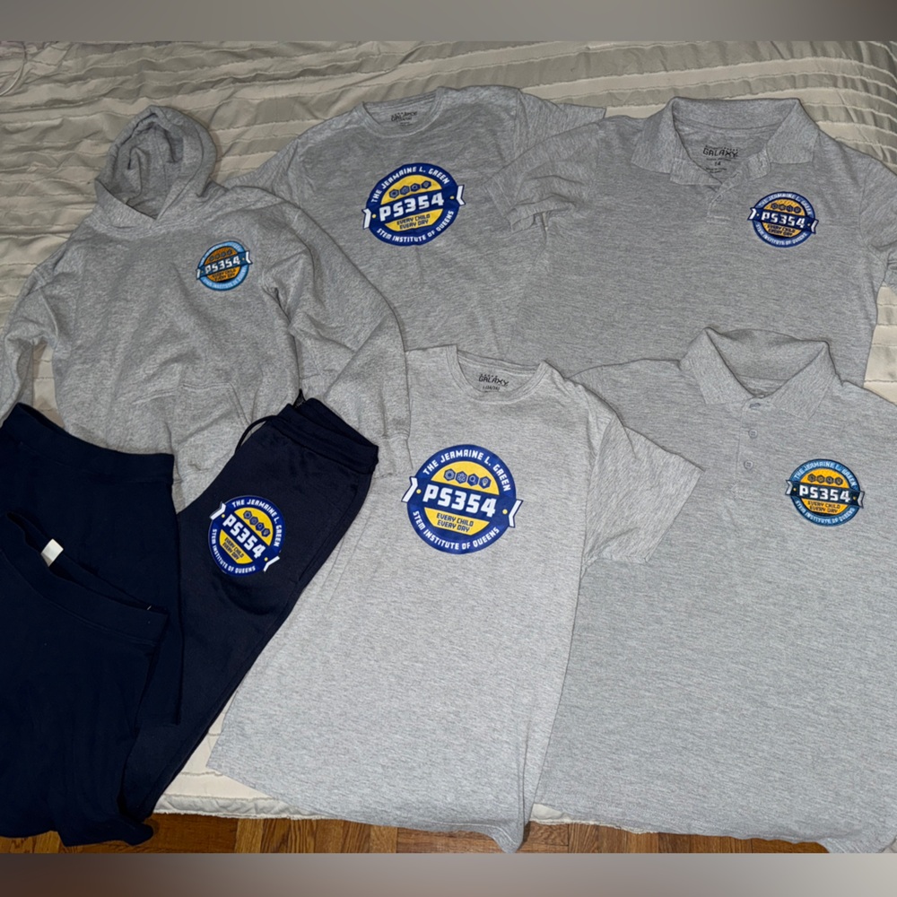 Barco Uniforms Gray Kids Tee with Blue and Yellow Emblem